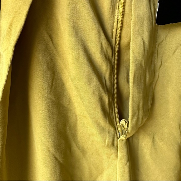 Nasty Gal mustard green flare silky pants - Picture 3 of 6